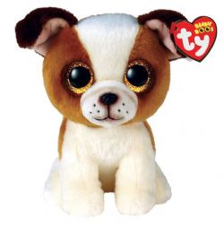 PELUCHE TY BEANIE BOOS - HUGO CHIEN BRUN ET BLANC PETIT 6